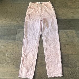 Zara Light Pink High Rise Straight Jeans